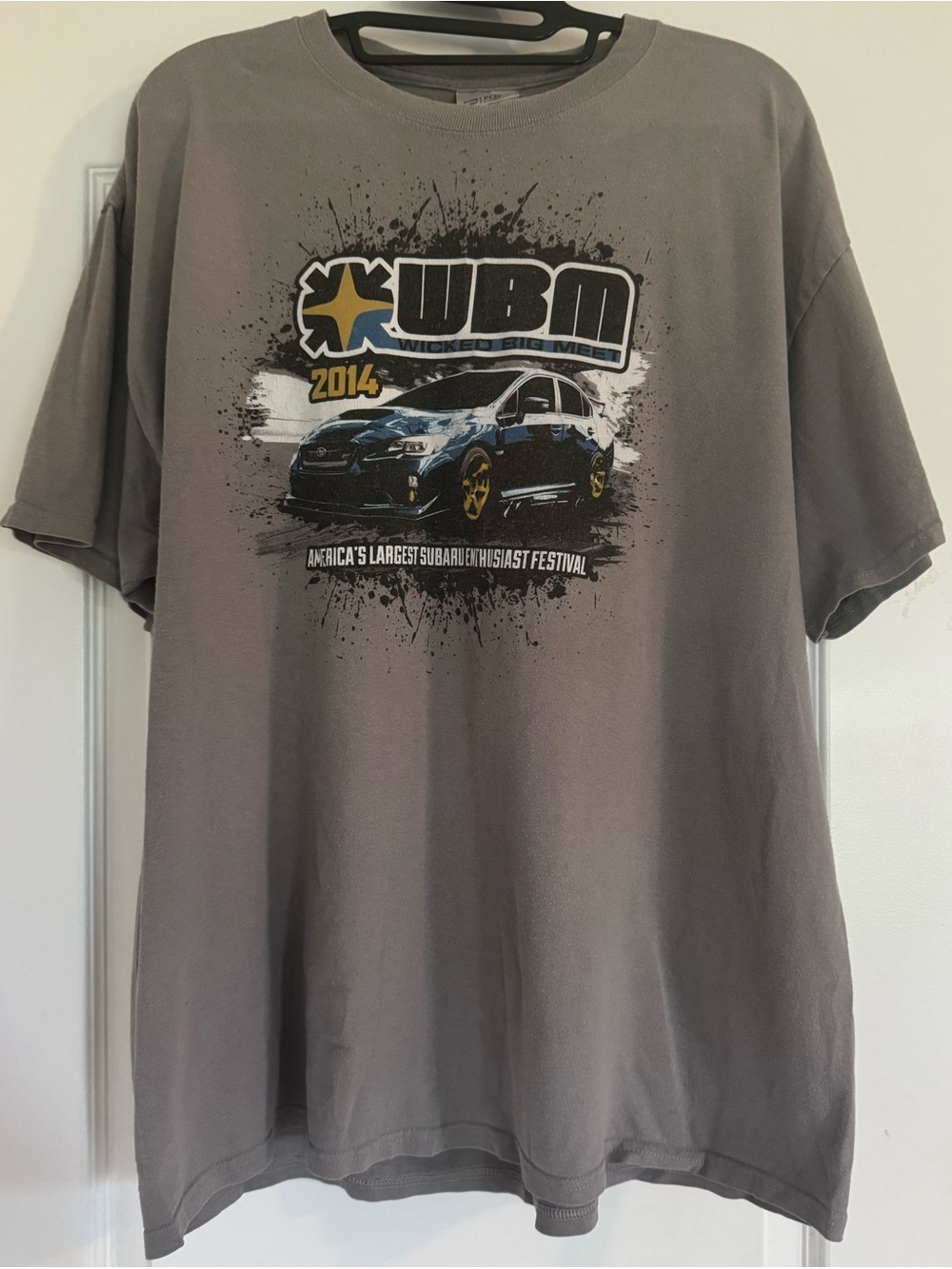 Wicked Big Meet 2014 Subaru WBM Event T Shirt XL WRX STI Gray Graphic Tee